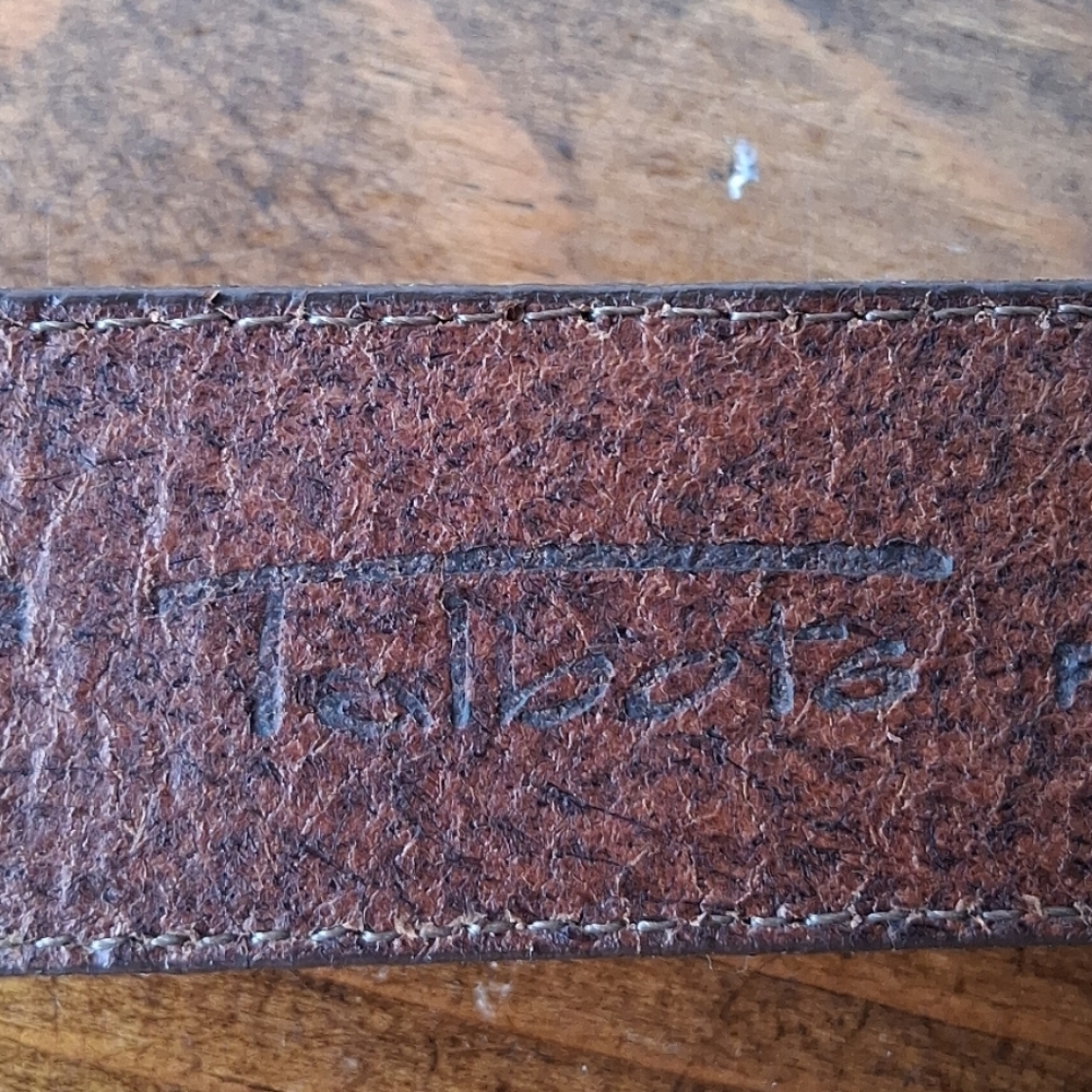 Talbots Vintage Western Brown Leather Belt with Silver Buckle - Picture 7 of 12